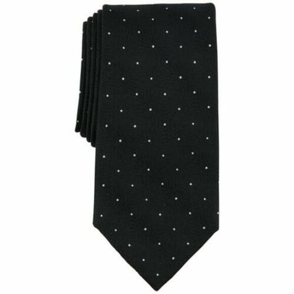 Michael Kors Men s Petru Dot Pattern Tie Black Size Regular 14649 - Picture 1 of 2